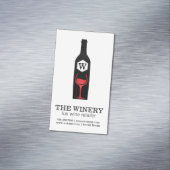 Wijnflesje en glas | Lux | Textuur Magnetisch Visitekaartje (Voorbeeld)