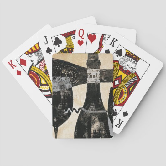 Wijnflesje en glas speelkaarten (Achterkant)