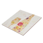 Wijnflesje en glas tegeltje (Zijkant)