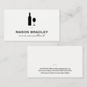 Wijnflesje en glas visitekaartje (Voorkant / Achterkant)