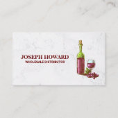 Wijnflesje en glas visitekaartje (Voorkant)