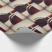 Wijnflesje en glazen opvulpapier cadeaupapier (Hoek)