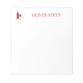 Wijnflesje en wit glas notitieblok (Voorkant)