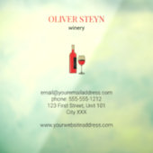 Wijnflesje en wit glas raamsticker (Vel 3)