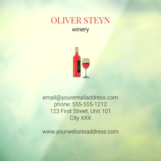 Wijnflesje en wit glas raamsticker (Vel 3)