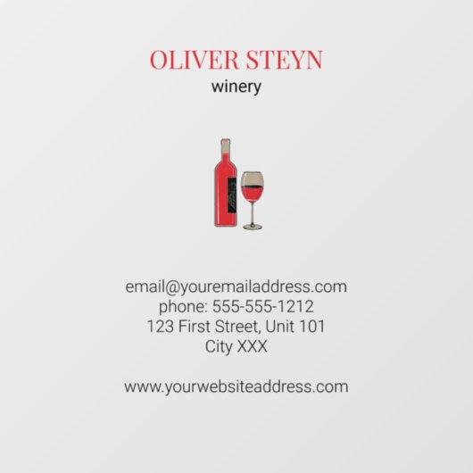 Wijnflesje en wit glas raamsticker (Vel)