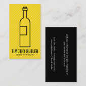Wijnflesje | Geel 2 Visitekaartje (Voorkant / Achterkant)
