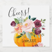 Wijnflesje LABEL herfst party, pompoen, herfst, Bier Etiket (Enkel label)