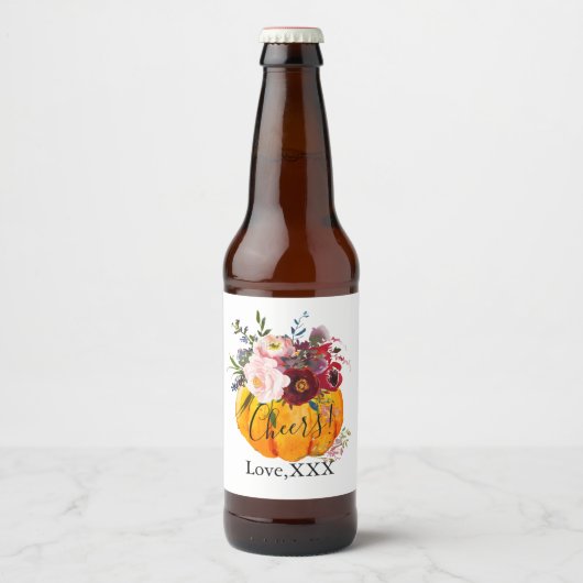 Wijnflesje LABEL herfst party, pompoen, herfst, Bier Etiket (Voorkant)
