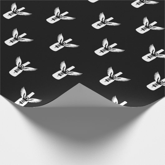 Wijnflesje met ringen en schroefdraad cadeaupapier (Hoek)