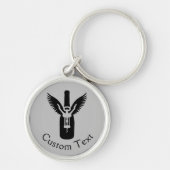 Wijnflesje met ringen en schroefdraad sleutelhanger (Voorkant)