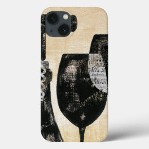 Wijnflesje met twee glazen glazen iPhone 13 hoesje
