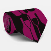 Wijnflesjes en glazen Abstract ontwerp-stropdas Stropdas (Opgerold)