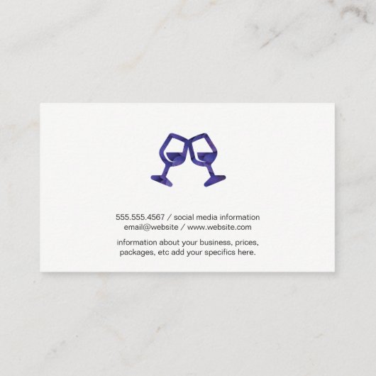 Wijnflessen | Druiven | Wijngaard Visitekaartje (Achterkant)