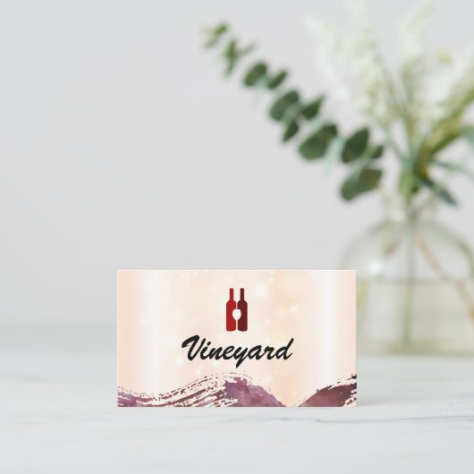 Wijnflessen en glas | Penseel Visitekaartje (Staand voorkant)