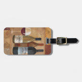  wijnflessen en wijnglas bagagelabel (Voorkant horizontaal)