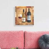 wijnflessen en wijnglas canvas afdruk (Insitu (Woonkamer))