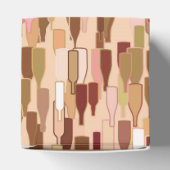 Wijnflessen, grondkleuren, lichte koraalachtergron bedankdoosjes (Bovenkant)