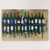 Wijnflessen in een rack legpuzzel (Horizontaal)