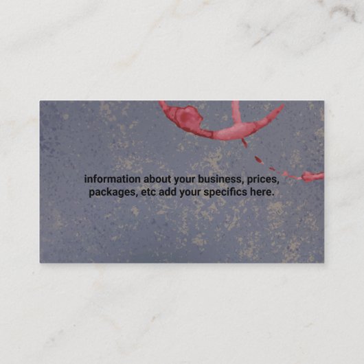 Wijnflessen in kelder visitekaartje (Achterkant)