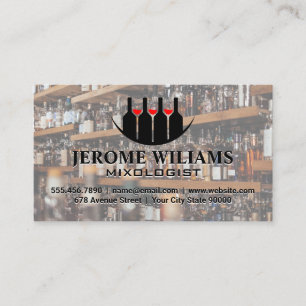 Wijnflessen Logo Mixologist Visitekaartje