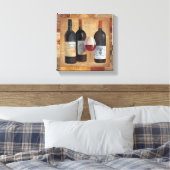 Wijnflessen met glas canvas afdruk (Insitu (Slaapkamer))