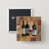 Wijnflessen met glas vierkante button 5,1 cm (Voorkant /achterkant)