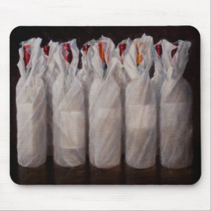 Wijnflessen met onmiddellijke verpakking 2010 muismat