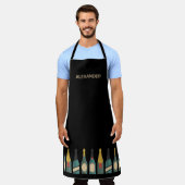 Wijnflessen personaliseren zwart Schort (Gedragen)