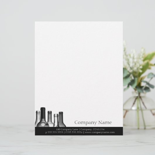 Wijnflessen professionele briefhoofd (Staand voorkant)