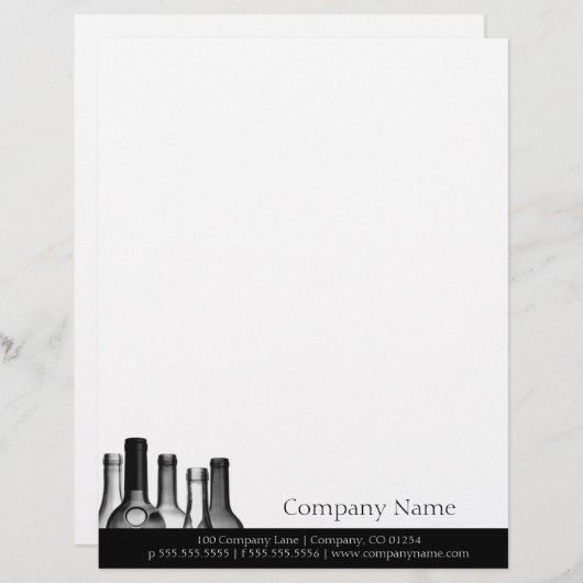 Wijnflessen professionele briefhoofd (Voorkant / Achterkant)