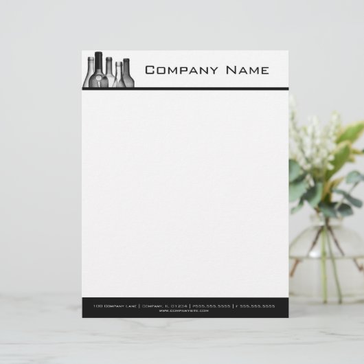 Wijnflessen professionele briefhoofd (Staand voorkant)