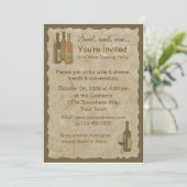  wijnflessen Uitnodiging (Staand voorkant)