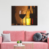 Wijnflessen verpakt canvas print (Insitu (Woonkamer))