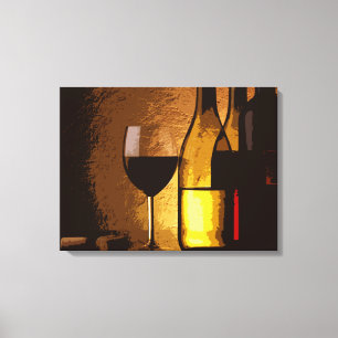 Wijnflessen verpakt canvas print