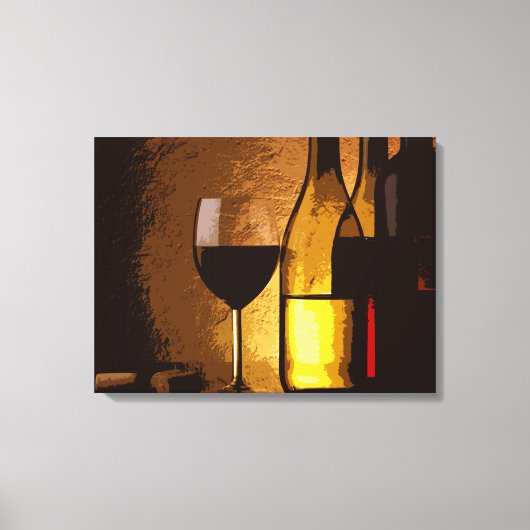 Wijnflessen verpakt canvas print (Voorkant)