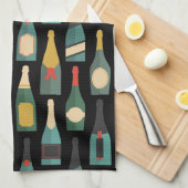 Wijnflessen zwart theedoek (Quarter Fold)