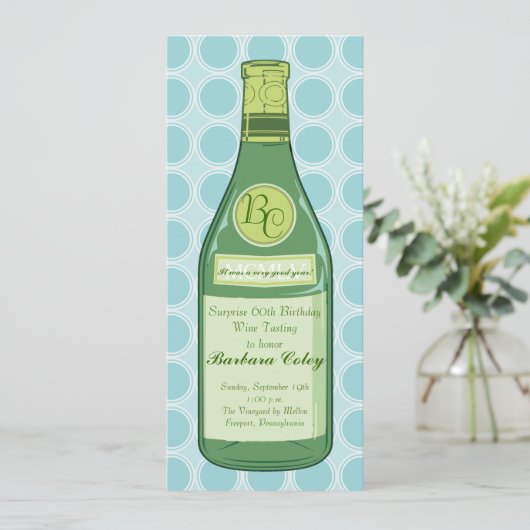 Wijnflessenpartij en -doucheuitnodiging kaart (Staand voorkant)
