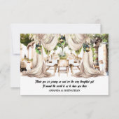 Wijngaard al fresco wijn boerderij tafel tafellake bedankkaart (Voorkant)