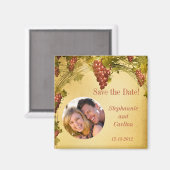 Wijngaard bruiloft aankondiging magneet (Voorkant / Achterkant)