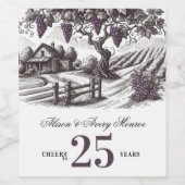  wijngaard Jubileum Party Wijn Etiket (Enkel label)