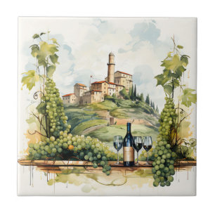Wijngaard Waterverf Print Tegel Tegeltje