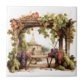 Wijngaard Waterverf Print Tegel Tegeltje (Voorkant)