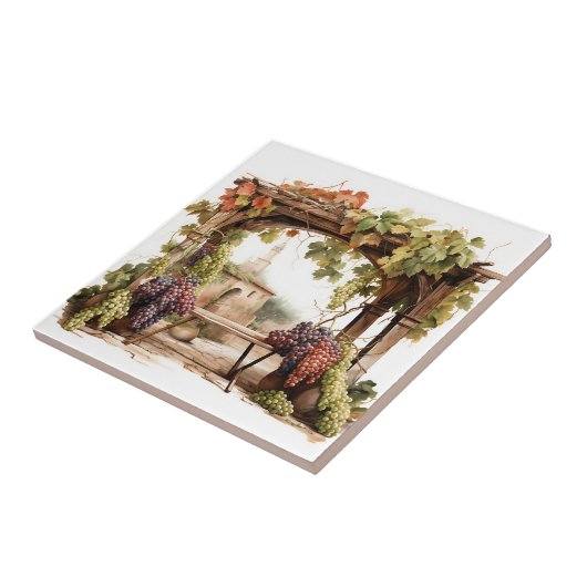 Wijngaard Waterverf Print Tegel Tegeltje (Zijkant)