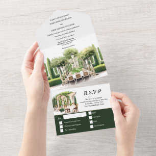 Wijngaard wijn boerderij formeel dineren populier  all in one uitnodiging