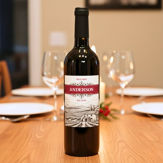 wijngaard wijn etiket