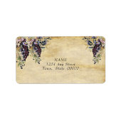 Wijngaard, wijnmakerij aquarel etiket (Voorkant)