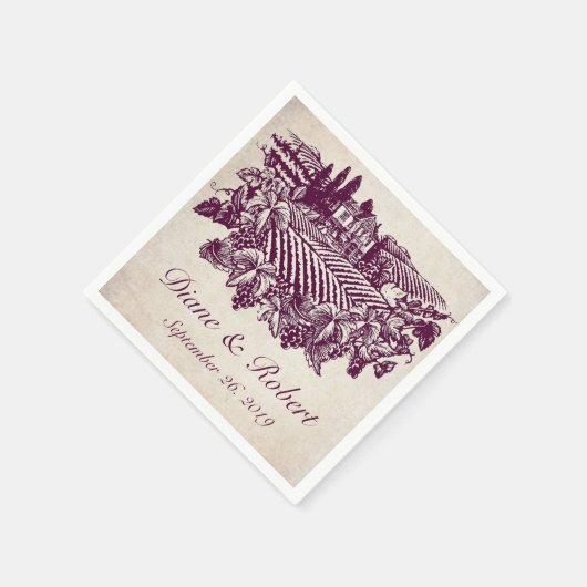 wijngaard wijnmakerij Bourgondië aangepaste bruil Servetten (Hoek)