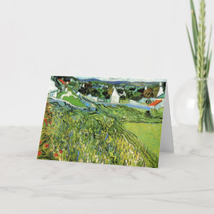 Wijngaarden met uitzicht op Auvers van Vincent van Kaart