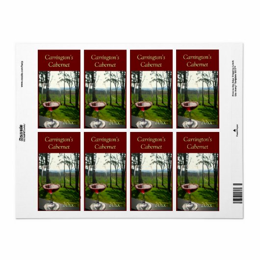 Wijngassenlabel Etiket (Full Sheet)